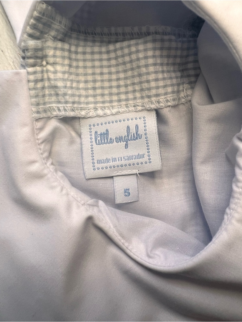 NWT Little English Blue Seersucker Dress with Watermelon Collar - Picture 7 of 7